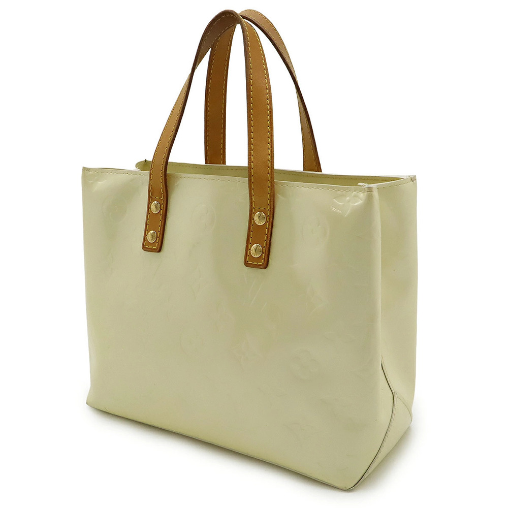 Louis Vuitton Yellow Perle Handbag Cream Monogram Tote Lead Bag Vernis